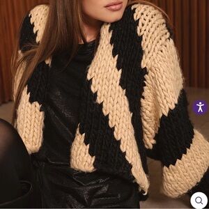 Elan - CHUNKY KNIT STRIPE CARDIGAN